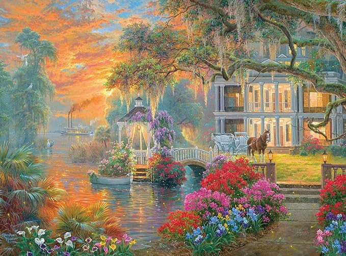 Buffalo Games - Sapphire Select - Abraham Hunter - Southern Charm - 1000 Piece Jigsaw Puzzle – Challenging & Fun – Blue Core Puzzle Board – Giftable Display Box - Full Size Poster Included