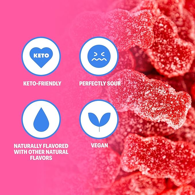 Shameless Snacks - Healthy Low Calorie Snacks, Low Carb Keto Gummies (Gluten Free Candy) - 6 Pack Red Raspberry Sour Scouts