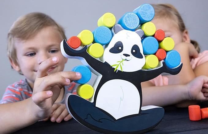 Tabletop Wooden Game, Balancing Preschool Educational, for Kids Friends Family School Parties Daycare, 1-4 Players, Ages 3+, Award Winning, BoomBoom The Balancing Panda by Blue Orange Games