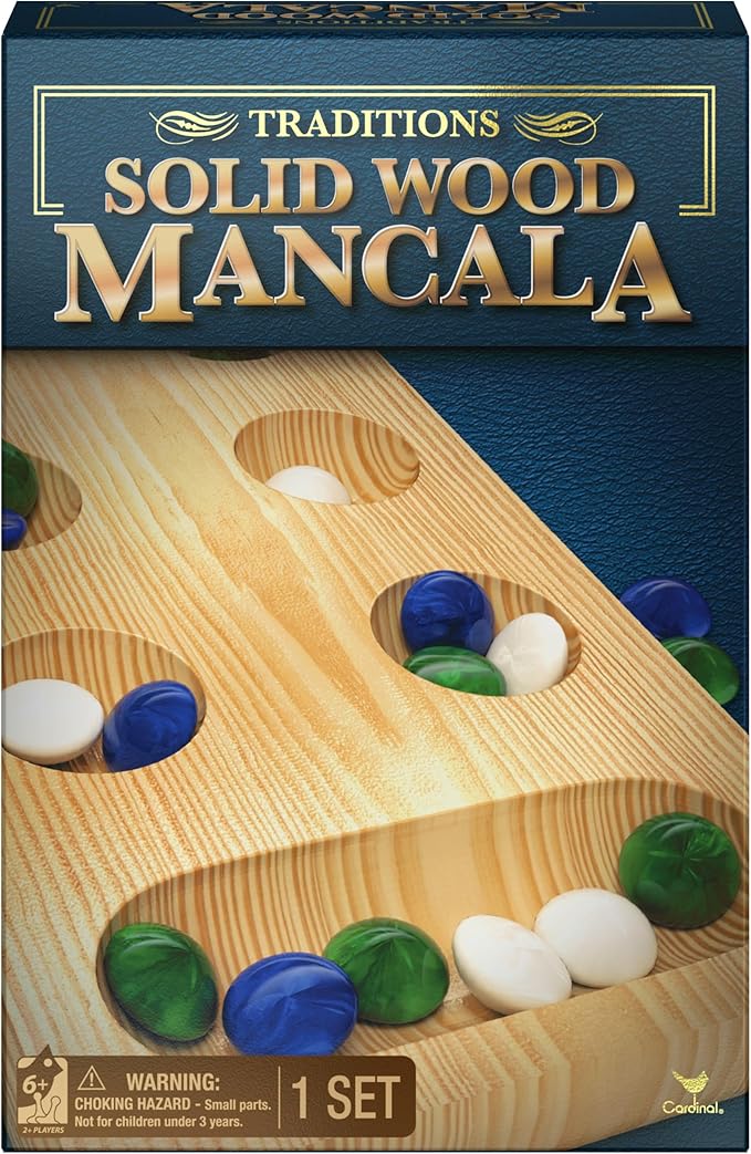 Spin Master Games, 6-Pack Family Bundle of Classic Board Games - Mancala, Pachisi, Chinese Checkers, Cribbage, Dominoes, & Chess, Checkers, Backgammon, for 2-4 Players for Ages 6 & Up
