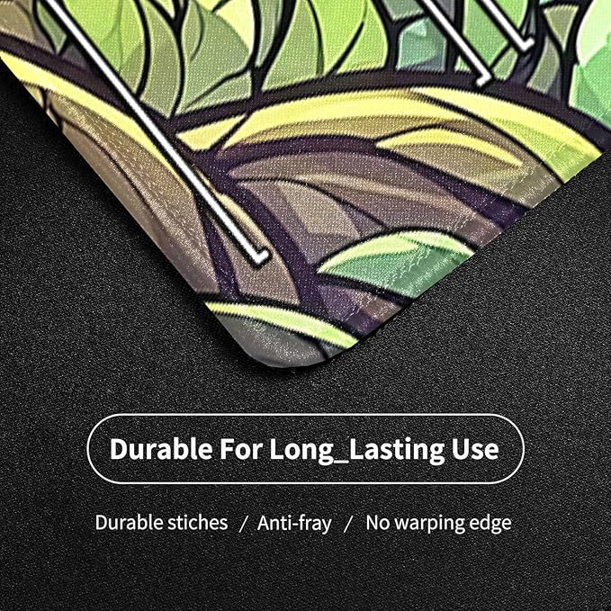 MTG Playmat- Stitched Edges Forest TCG Playmat-Non-Slip Landscape Play Mat Smooth Surface Rubber Base Board Game Mousepad 24x14 inches for Trading Card Game Playing with Storage Bags