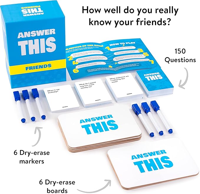 Answer This - Friends - How Well Do You Know Your Family & Friends? - Fun Party Card Game for Teens & Adults - Great Conversation Starter