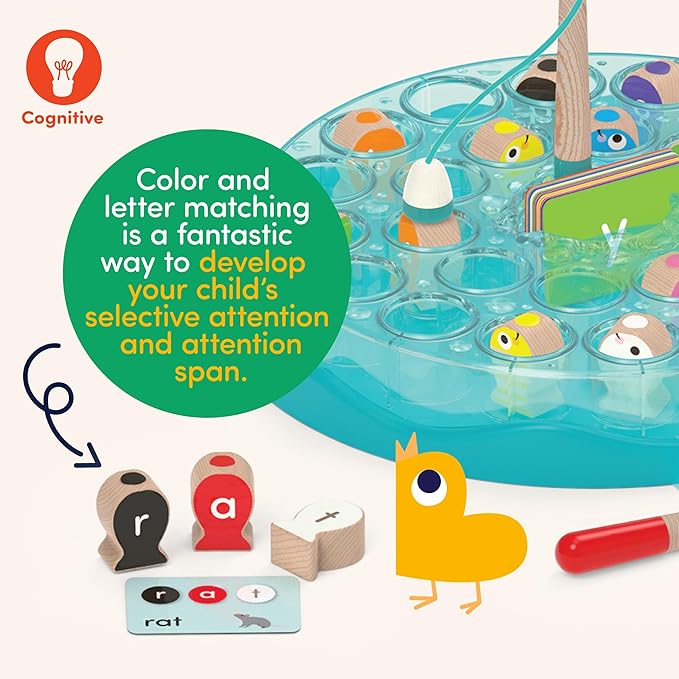 Battat Education Toddlers Magnetic Fishing Game Alphabet Fishing 2 Years +