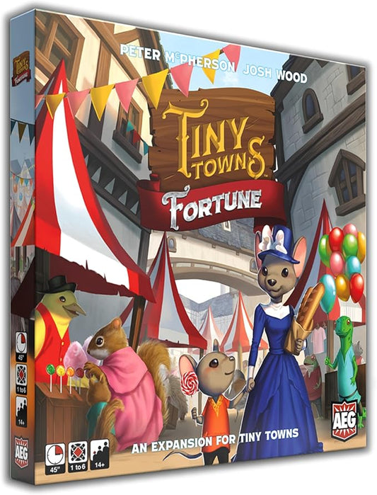 AEG Tiny Towns: Fortune Expansion | Adds New Buildings, Introduces Money | Clever use of Limited Resources Determines Success | 1-6 Players | Ages 14+