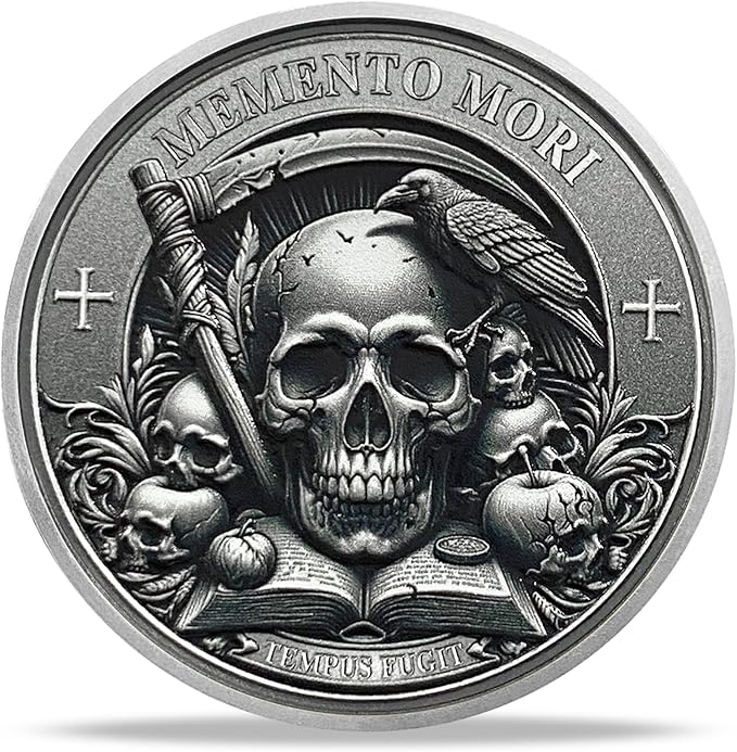 Memento Mori Coin Momento Mori Coin Skull Coin Stoic Gifts Memento Mori Calendar Living Memento Mori Amor Fati Coin (Memento Mori Coin - 3)