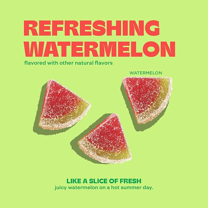 Tandy Mellow Melons L-Theanine Gummies I Relaxation Gummy with Refreshing Watermelon Flavor I Calming Gummies for Adults I Gluten-Free Fast-Acting Dietary Supplement Gummy I 6-Pack