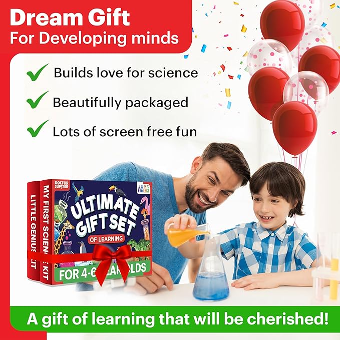 Doctor Jupiter Ultimate Gift Set of Learning| Set of ‘My First Science Kit’, ‘Little Genius Kit’ for Kids Ages 4-6|Birthday Gift for Boys, Girls| STEM Learning & Education Toys for 4,5,6 Year Old