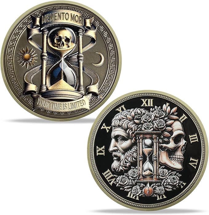 Memento Mori Coin Momento Mori Coin Skull Coin Stoic Gifts Memento Mori Calendar Living Memento Mori Amor Fati Coin (Memento Mori Coin - 4)
