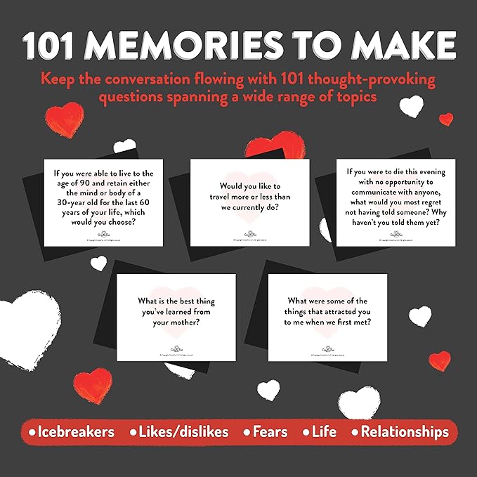 Couple Connection Cards – 101 Engaging & Thought-Provoking Conversation Starter Cards to Create Meaningful Connections with Your Loved One