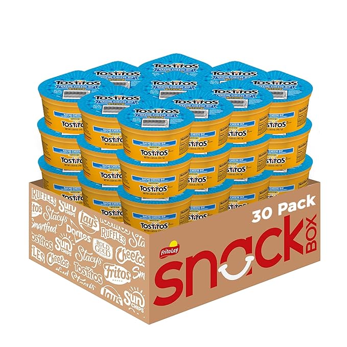 Tostitos Dips, Queso To Go Nacho Cheese Dip, Medium, 3.625 oz Cups (30 Pack)