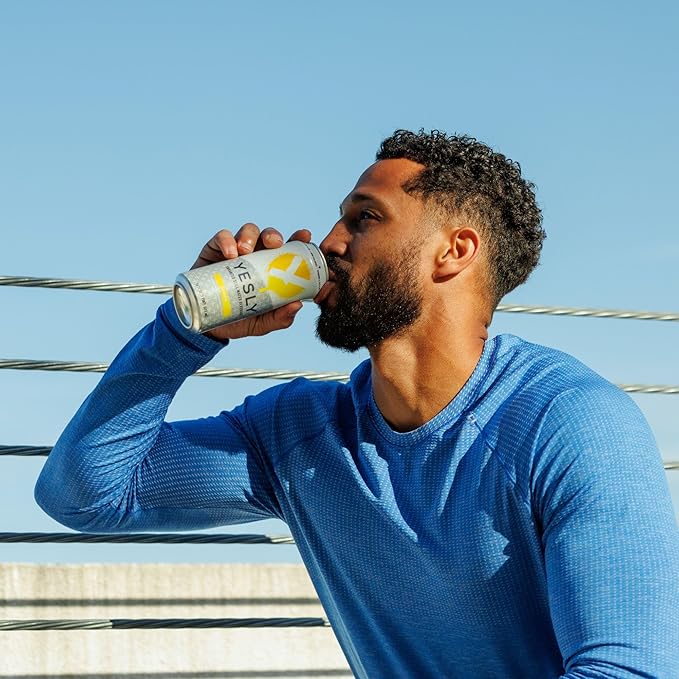 Yesly Functional Water, Lemon, Naturally Flavored Still Water with Electrolytes, Magnesium, Potassium, Vitamin C, B6 & B12, Zero Sugar, No Artificial Sweeteners, Caffeine Free, 16 Fl Oz Cans, 12 Pack