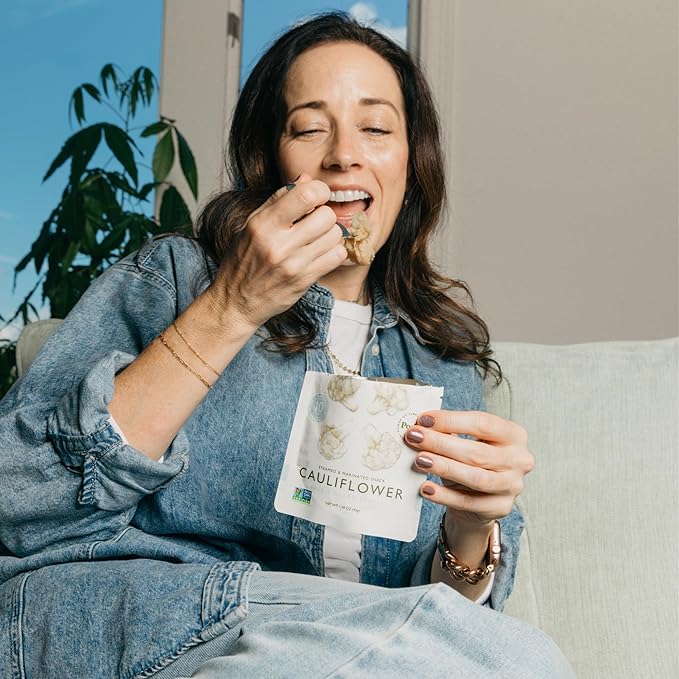 POSHI Marinated Cauliflower Florets Snack Pack | Salt + Pepper | Keto, Vegan, Paleo, Non GMO, Low Carb + Calorie, Gluten Free, Fully Cooked Vegetables, Gourmet, Healthy, All Natural (10 Pack, 1.58 oz)