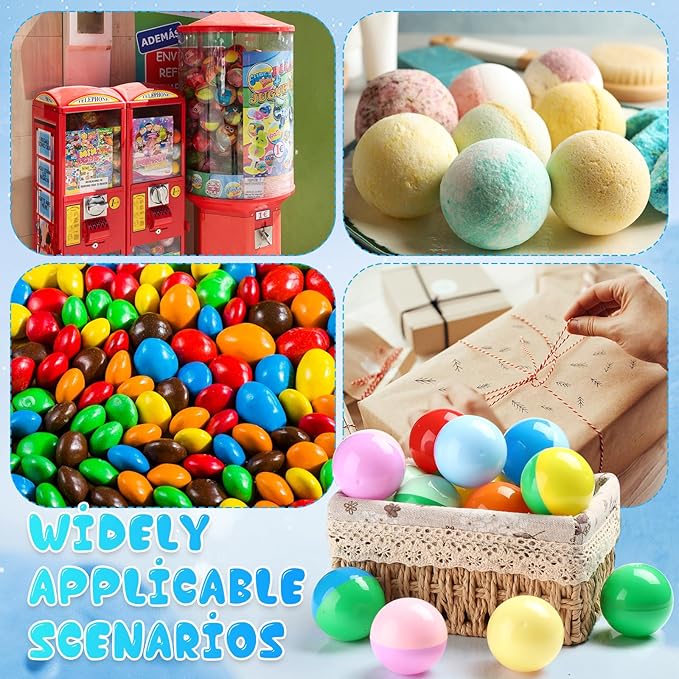 120 Pcs 2 Inch Empty Vending Machine Capsules Colored Round Capsules Toy Bulk Gumball Machines Plastic Balls Small Plastic Containers for Easter Party Favor Themed Gift (Novelty Color)