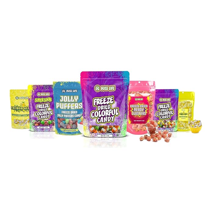 Bliss Life Freeze Dried Colorful Candy, Sour Crunchy Sweet, For Parties, Classroom, Office, Goodie Bags, Snack for Kids, (16oz/1lb)