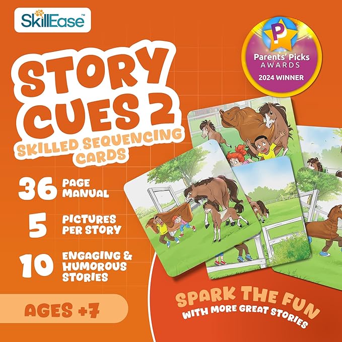 Story Cues 2- Sequencing Cards, Speech Therapy Materials, Social Skills Game, English Language Learners, Storytelling, Sentence Building