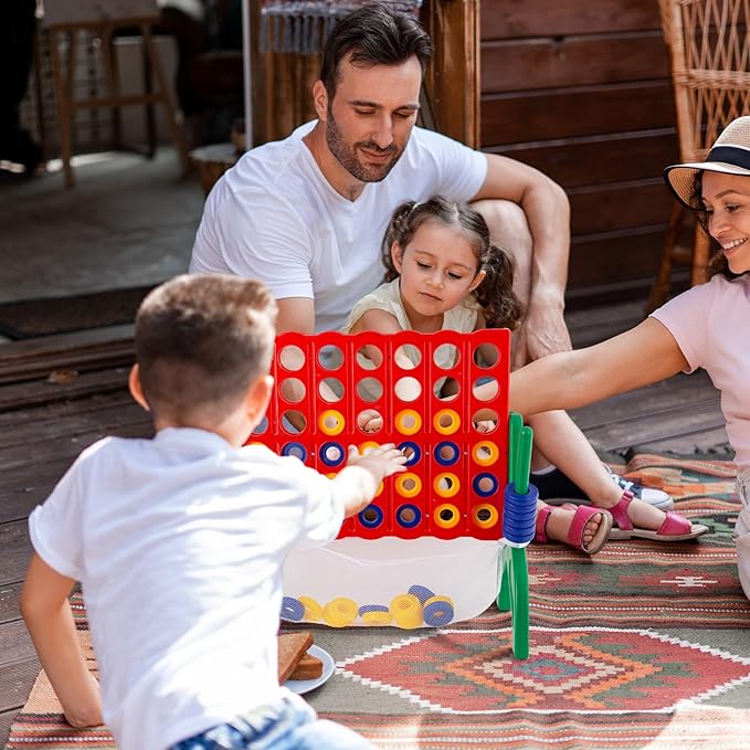 1.9 Feet Giant 4 in A Row Game, Large 4-to-Score Connect Game Set for Kids and Adults Yard/Lawn/Camping/Beach Outdoor Games, Indoor Family Kids Friends Party Game