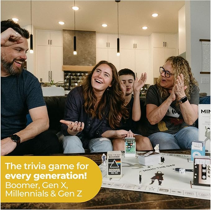 Spin Master Games, Mind The Gap Deluxe Trivia Game, Board Game for All Generations on Thanksgiving, Friendsgiving, Birthdays & Family Nights, 2-12 Players, for Ages 10 & Up