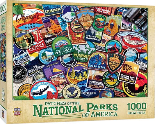 MasterPieces - 1000 Piece Jigsaw Puzzle, National Parks Patches, Fun for Adults, Family, Kids 19.25"x26.75"