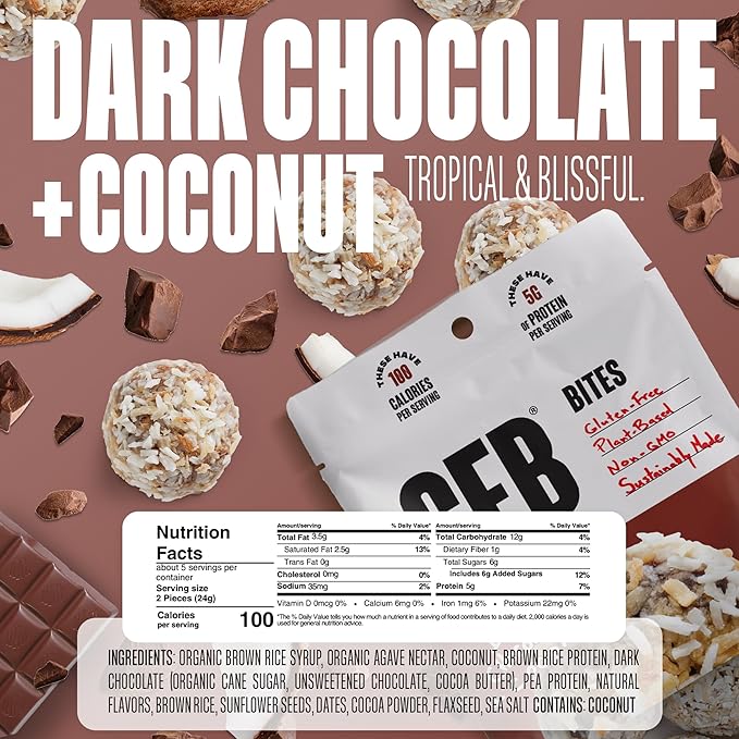 The GFB Variety Pack Protein Bites - Gluten Free, Plant Based, Non GMO, Sustainably Made – Ridiculously Tasty, Healthy, Vegan, Protein Energy Balls, 4 oz (6 Count)