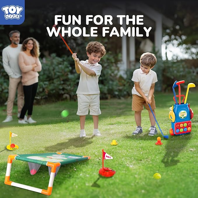 TOY Life Kids Golf Clubs Set 3-5 Toddler Golf Set for Age 5-8, Indoor and Outdoor Golf Toys Birthday Gift