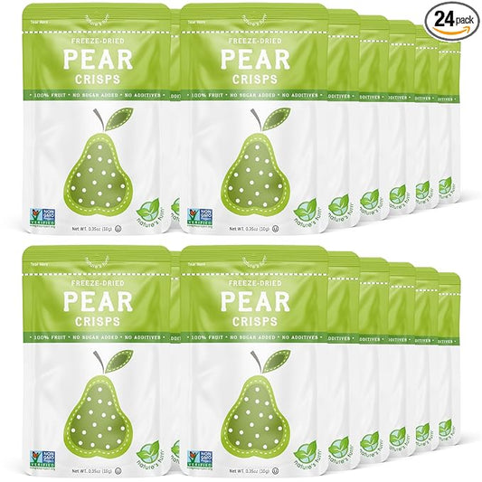 Nature’s Turn Freeze-Dried Fruit Snacks, Pear Crisps, Pack of 24 (0.35 oz Each)