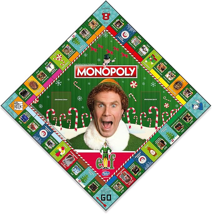Winning Moves Elf Monopoly Board Game, 2-6 Players, Ages 8 Plus, Board Game, Recommended for Board Games