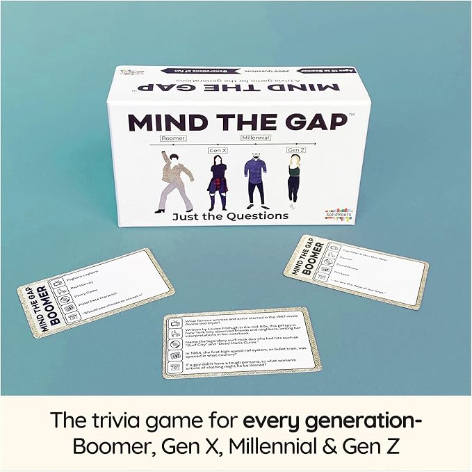 Spin Master Games, Mind the Gap Just the Questions, Expansion Pack With 1000 New questions For All Generations + 50 New Challenge Cards
