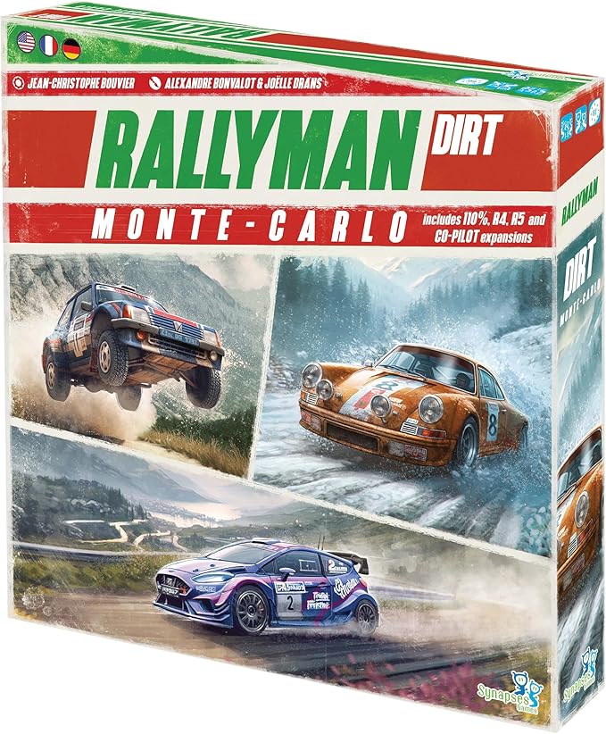 | Rallyman: Dirt Monte Carlo | Expansion | Dice Rolling Board Game | Push Your Luck Game |Ages 14+ | 1 to 6 Players | 60+ Minutes