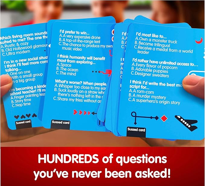 SUSSED The Wacky ‘What Would You Do’ Card Game - Social Fun for Teens, Boys, Girls - Easy Summer Camp, Road Trip, Travel Game - Kids Ages 10+ & Adults - Cool Blue Pack