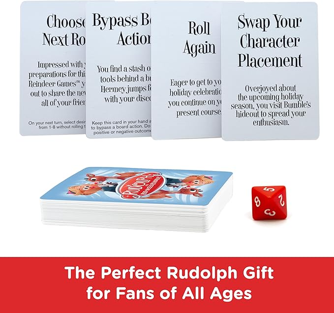 AQUARIUS Rudolph The Red-Nosed Reindeer Board Game - Fun Family Christmas Gift for Kids & Adults - Officially Licensed Rudolph Merchandise & Collectibles