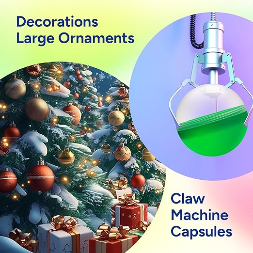 Big Claw Machine Capsules Translucent Orange Plastic Sphere Party Favor Containers Round 5 pcs 6.3 inch Jumbo Plastic Christmas Ornaments Extra Large Gift Box Craft Party Supplies Vending Capsules