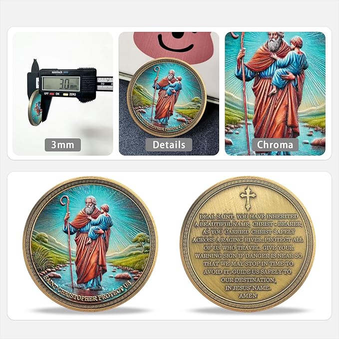 Saint Shepherd and Holy Child Religious Coin Inspirational Bible Verse Medallion Faith-Based Gifts for Spiritual Encouragement for Men & Women