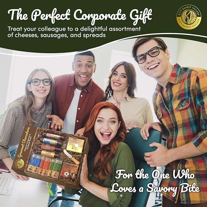 Gift Basket Village Gourmet Charcuterie Meats and Cheeses Gift Box for Retirement (XL), Signature Meat & Cheddar Cheese with Summer Sausage, Salami, Cheese Spreads, Ideal for Corporate & Company Event