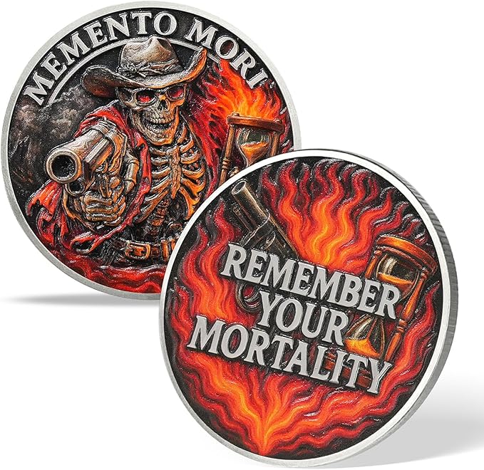 Memento Mori Coin Momento Mori Coin Skull Coin Stoic Gifts Memento Mori Calendar Living Memento Mori Amor Fati Coin (Musketeer Skull)