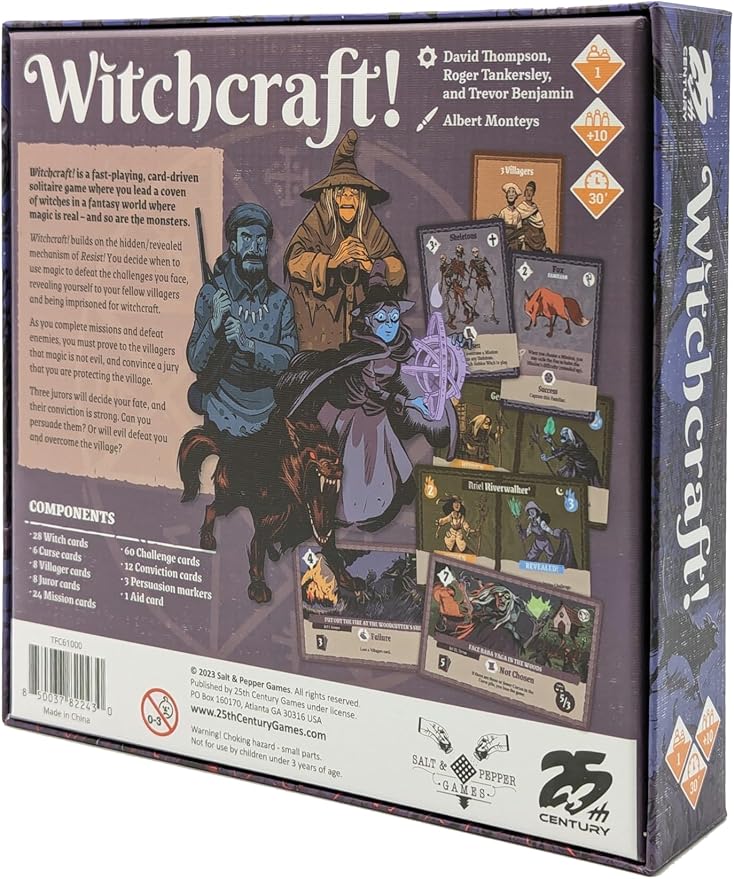 Witchcraft, Fast Playing Solitaire Card Game to Lead a Coven of Witches and Save The Village - 25th Century Games