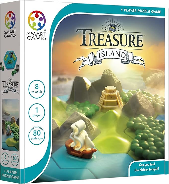SmartGames Treasure Island Deduction Games Featuring 80 Challenges for Ages 8 - Adult