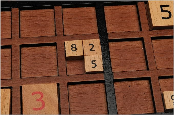 WE Games Wooden Sudoku Board with Storage Slots in Medium Stain - 11.5 in.