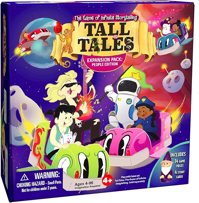 SCS Direct, Tall Tales Story Telling Board Game Expansion Pack: People Edition - 14 New Educational Game Pieces & 4 Story Cards - Promotes Creativity & Language Skills, School Activities, Gift