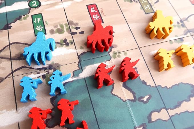 Joraku Deluxe — by Moaideas Game Design | Strategy and Tactics in Feudal Japan | Includes 40 Wooden Samurai Meeples | Trick-Taking Meets Area Control | 2-4 Players | 20-40 Minutes