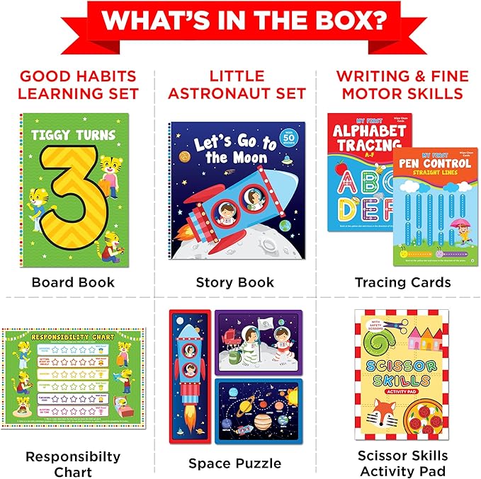 Toys for 3 Year Old Boys/Girls | Gift for 3 Year Old Kids | Board Books and Fun Activities | Learning and Educational Toys & Games (1 Box Set)
