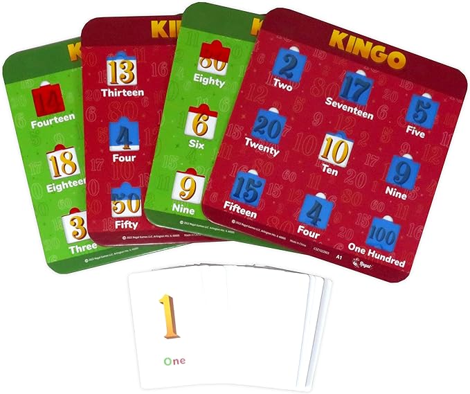 Regal Games Kingo Numbers Edition Bingo Game - Fun Educational Card Game for Preschool & Kindergarten Kids - Phonics, Vocabulary Builder, Math Games, Family Play, for Classroom & Home