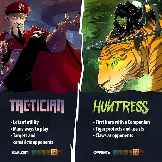 Two Hero Box - Tactician v Huntress - Fast Playing Collectible Tabletop Game