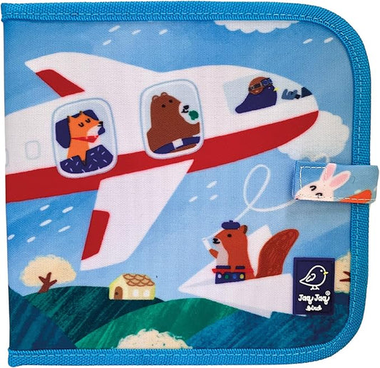 JJB & Friends Airplanes Doodle It and Go Activity Book | Erasable and Reusable Chalk Board Book | for Drawing and Creative Play | Portable & Mess-Free | Includes Dust-Free Chalk