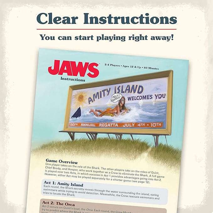 Ravensburger Jaws Board Game - Thrilling Strategy and Suspense Game for Teens and Adults | Interactive Gameplay | Ideal for Gifting | Suitable for Ages 12+