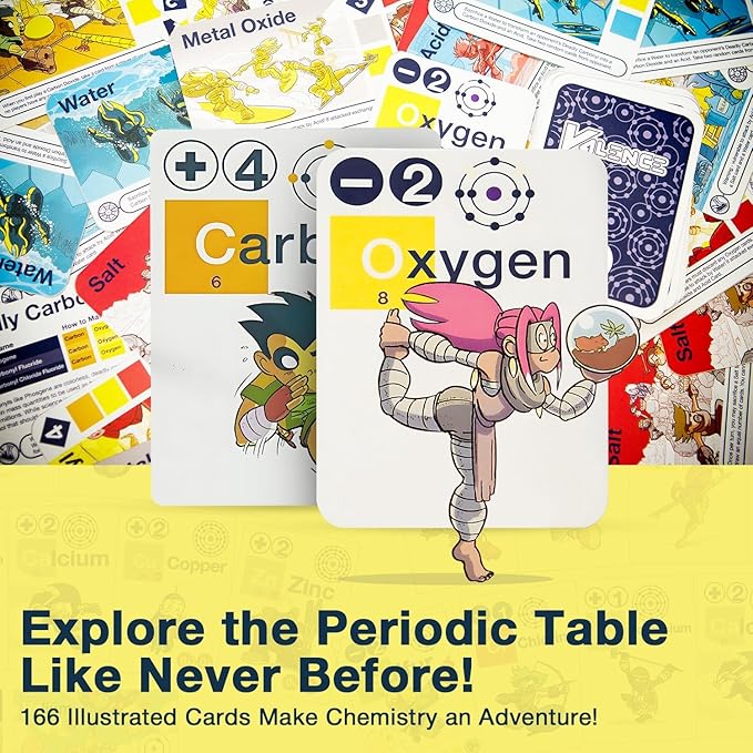 Valence Plus Periodic Table for Kids 12 and up Chemistry Games -Periodic Table of Elements Science Gifts Educational Science Games Molecules Chemistry Gifts Elements Toys Advance Educational Card Game