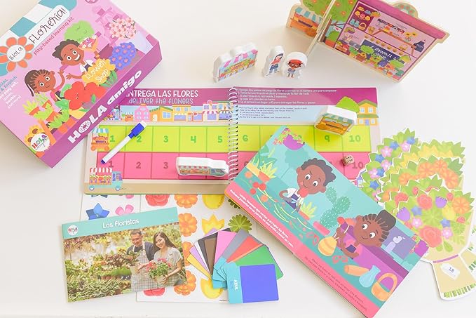 Flower Shop Bilingual Learning Kit | Hello, Flower Shop! - Hola, Florera! Interactive Learning Activities Spanish and English Educational Resources for Kids 3+