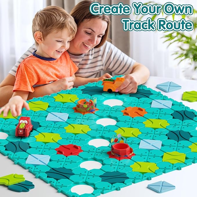Logic Road Builder Kids Toys, Large Puzzle STEM Board Games for 4 5 6 7 Year Old Boys Girls, Educational Montessori Brain Teasers Puzzles Birthday Gifts Toys for Ages 4-8 Year Old