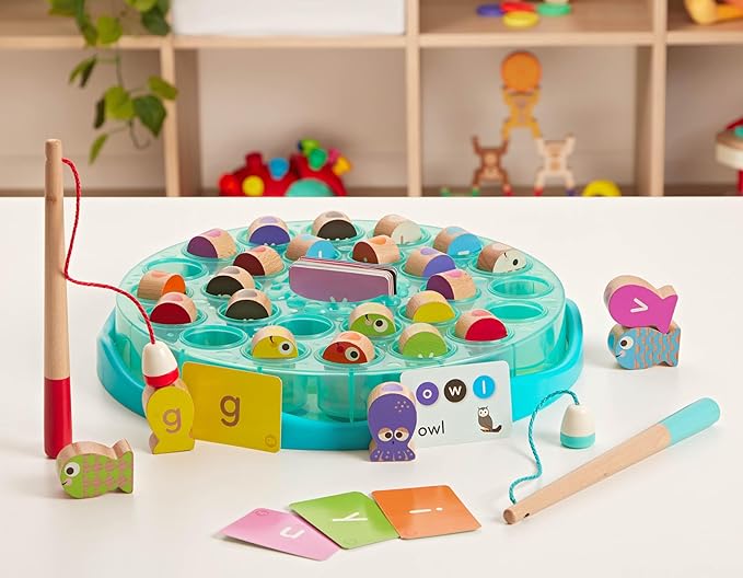 Battat Education Toddlers Magnetic Fishing Game Alphabet Fishing 2 Years +