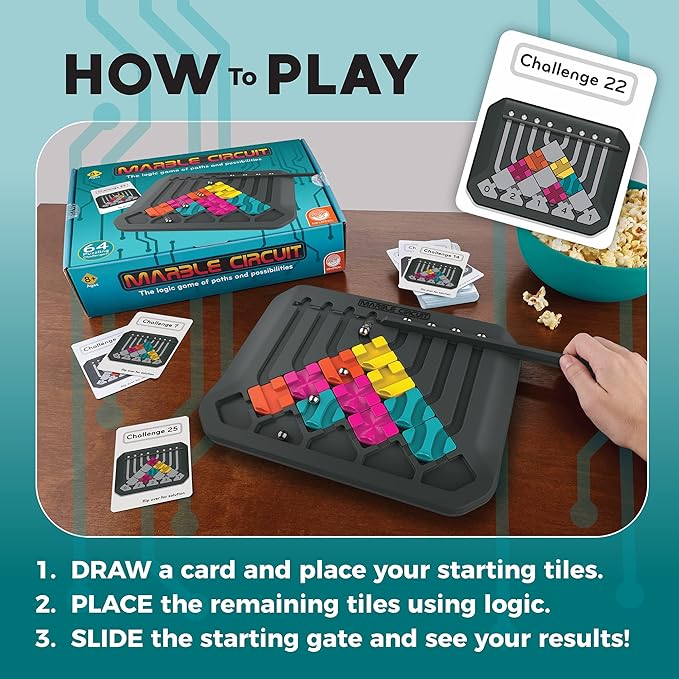 MindWare Marble Circuit Puzzle, Logic Game with 64 Challenges, Brainteaser Game for Ages 8 & Older