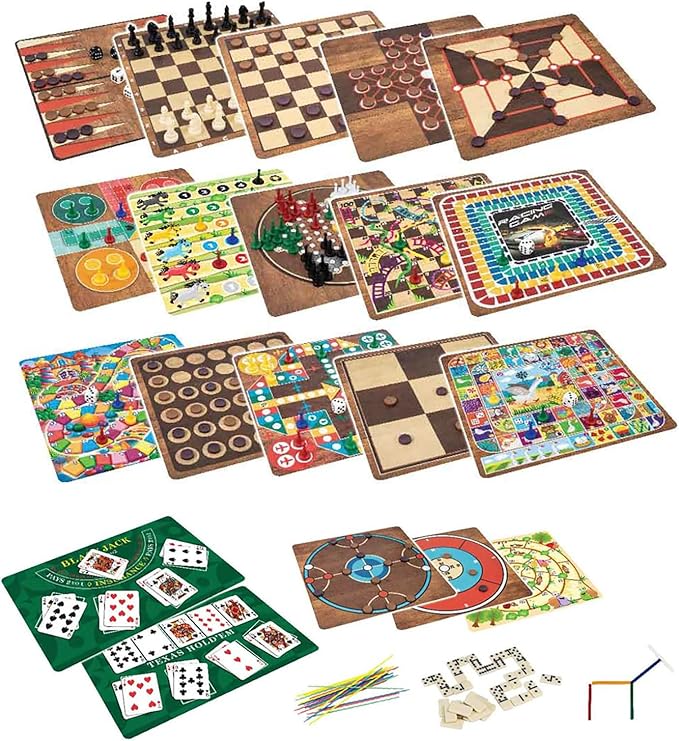 365 Games - Traditional Strategy Board & Card Games, Tin Storage Container, Game for Each Day of Year, Family, Ages 6+, 1-8 Players